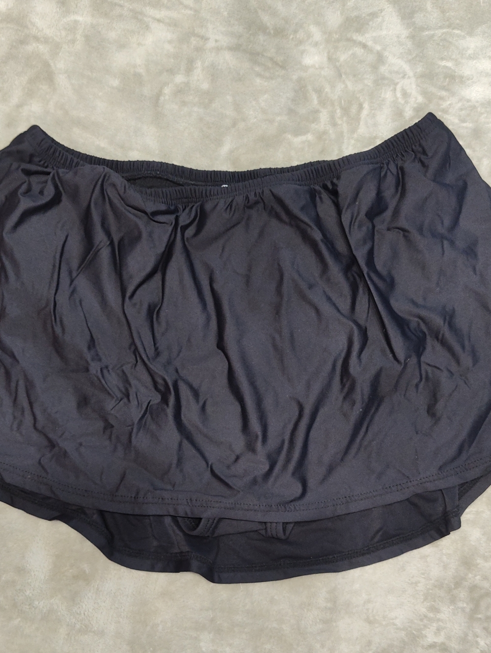 Black Swim Bottoms With Attached Skirt.